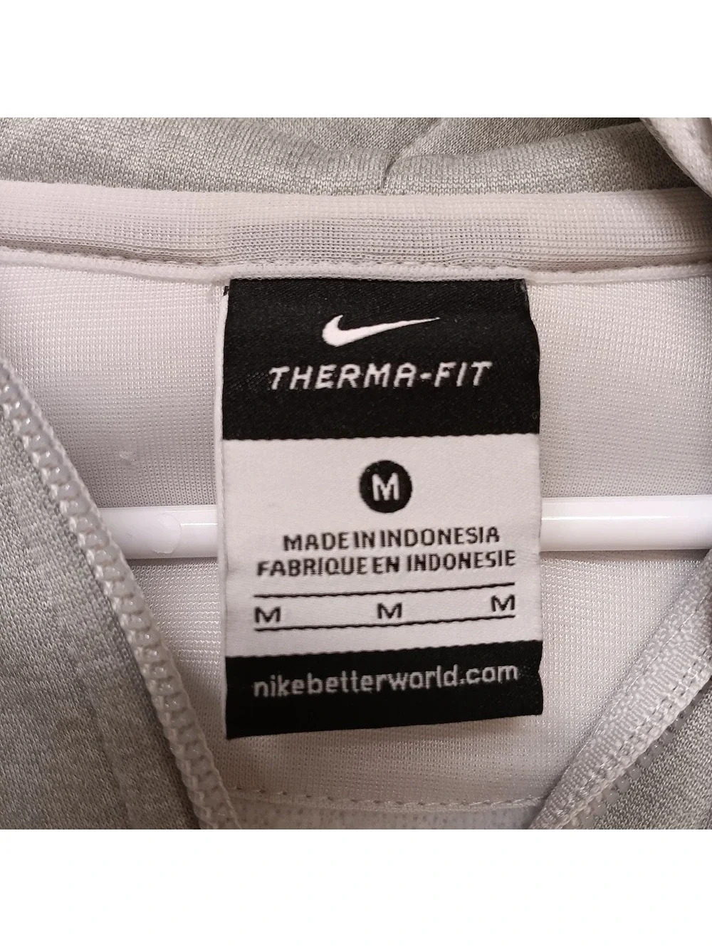Nike Women's Gray Red Therma Fit Quarter Zip Hoodie Size M